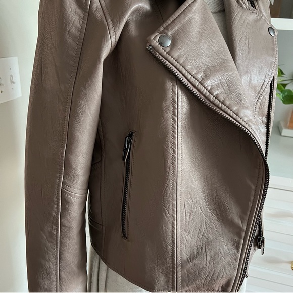 Women’s Blank NYC Faux Leather Jacket Brown Medium - Picture 4 of 17